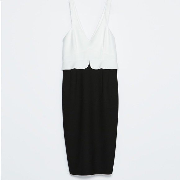 Zara two tones peplum dress small preowned - Picture 5 of 10